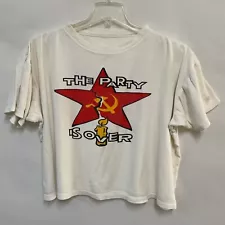 Vintage White T-Shirt The Party Is Over Soviet Union Parody Novelty Political