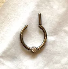 Intrinsic Septum Clicker, Titanium with 1 CZ stone - Preowned