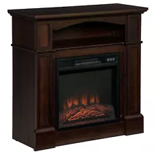 1400W Electric Fireplace Heater with Mantel LED Log Flame for Indoor Living Room