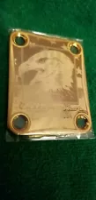 Custom Shop for Stratocaster Guitar Neck Plate Gold Engraved Eagle Made In USA