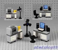 LEGO - Office Desk w/ Printer Computer Monitor - Minifigure Desktop Screen Chair