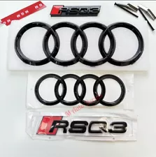 Audi RSQ3 Gloss Black Full Set Front Rear Badges Emblem For Audi RSQ3