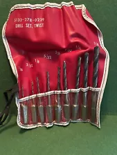 Vintage NOS Whitman & Barnes W&B Bit Stock Drill Set For Brace In Storage Pouch