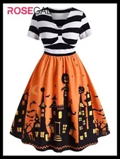 Rosegal Women’s Vintage Halloween Pin Up Dress Women’s Size 3X, NEW WITH TAGS