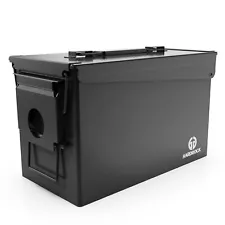 50 Cal Ammo Can Metal 9mm Ammo Box storage crate case For Shotgun bullet (Black)