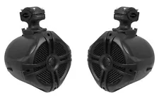 (2) Rockville RWB70B Black 6.5" 250w Marine Wakeboard 360° Swivel Tower Speakers