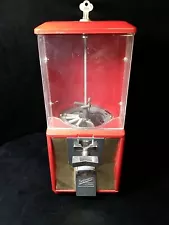 vintage 5 Cent gumball machine Northwestern red. Acrylic Face.