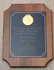 MIKE DITKA CHICAGO BEARS 1985 PLAQUE SPECIAL OLYMPICS KENNEDY SOLDIER FIELD