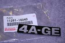 4A-GE Engine Name Plate - MR2 Corolla GTS FX16 AE86 - Genuine Toyota Part- TRD