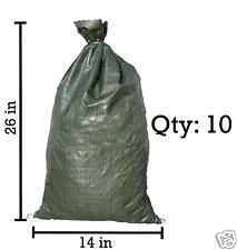 Sandbaggy 10 Green Empty Sandbags For Sale 14x26 Sandbag Sand Bags Bag Poly