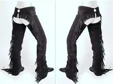 Black Suede Riding Driving Motorcycle Western CHAPS S M L XL XXL By Showman