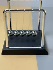 5 Large Beads Newton'S Cradle Balance Balls Desk Toys Office Decorations with Bl