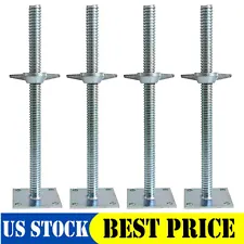 4 Adjustable Leveling Solid Screw Jack W/ Base Plate For Baker-Style Scaffolding