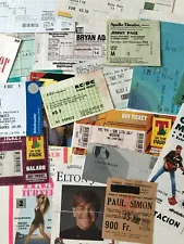 Collectors Ticket Stubs from Music Concerts *Choose from List*