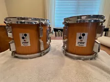 Sonor phonic EN oak veneer 8" and 10" toms 1980s hardware