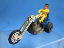 Sizzlers ChopCycles Bruiser Cruiser BLUE With RIDER *NEW* Tires 1972 Hot Wheels