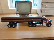 Vintage Ertl Peterbilt Logger Truck Great Northwest Timber W/ Logs Near Complete