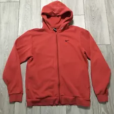 Nike Hoodie Mens Medium Red Fleece Full Zip Hooded Sweatshirt