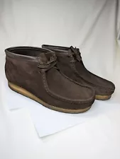 Clarks Originals Shoes Mens Size 12M Dark Brown Leather Wallabee Boot Academia