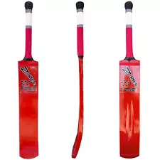 Zeepk 5 Star Tennis Tape Soft Ball Cricket Bat Full Size Kashmir Willow Red