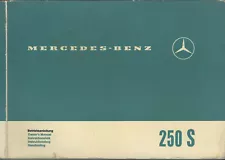 Mercedes W 108 250 S Operating Instructions 1967 Manual Handbook Handleiding Bog BA