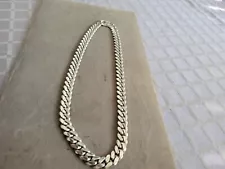 New ListingREAL STERLING SILVER .925 CUBAN LINK CHAIN 22INCHES 9.5MM MADE IN ITALY