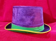 CLASSIC Felt Men Coachman Top Hat Purple. size 6 1/2