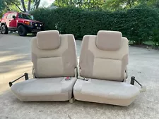 03-09 Toyota 4Runner Third 3rd Row Seats Tan Cloth (Pair) OEM /PET FREE