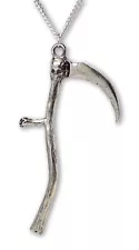 Grim Reaper Sickle with Skull Medieval Renaissance Pendant Necklace NK-357