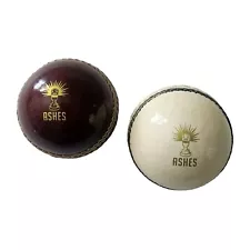 TWO Cricket Balls The ASHES Urn England Hard Leather Hand Stitch White Maroon