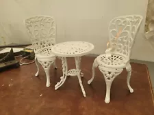 Doll Sized Wrought-iron Table And Two Chairs. (Read Description Please)