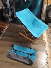 Evrgrn Blue Camp Rocking Chair Collapsible Portable Campfire Rocker *READ*