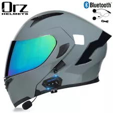 DOT Modular Motorcycle Bluetooth Helmet Full Face Dual Visor Flip Up Moto Helmet