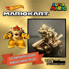 BOWSER STANDARD KART Hot Wheels Mario Kart 2022 TOTY Mattel Custom GOLD PAINTED