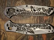 New Listing Benchmade Osborne 940 Deep Laser Engraved Custom Titanium Flytanium Scales