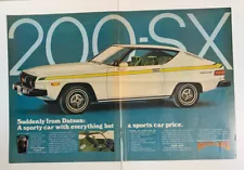 1977 Datsun 200-SX 200SX Print Ad Sporty Sports Car Nissan Original Vintage 2 Pg