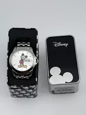 Disney Mickey Mouse Watch Accutime Watch Corp MK2050 Silver Color Steel