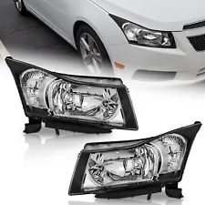 WELMOTO Headlights For 2011-2015 Chevy Cruze Chrome Headlamps Left+Right Pair