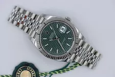 Rolex Datejust 41 126334 Motif Green Fluted Dial Jubilee Band FULLY STICKERED