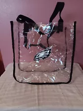 Philadelphia Eagles Clear Reusable Tote Bag NFL Compliant 11.5 x 11.5 X 5.5