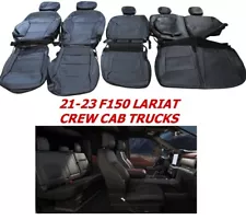 ð¥Leather Seat Covers 21-23 F150 Truck LARIAT Black CREW CAB Factory New Takeoff