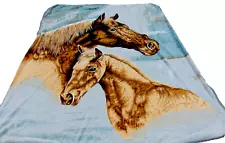 LUXURY PLUSH BLANKET FAUX FUR HORSE BLANKET EQUESTRIAN HORSE RANCH THROW 94"X78"