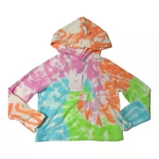 More Than Magic Girls Size M 7-8 French Terry Hoodie Tie Dye Multicolor