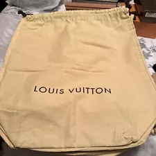 Authentic Louis Vuitton Drawstring Dust Cover Bag, Beige 20”x16”