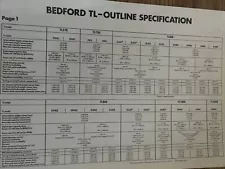 Bedford TL Truck Range Car Sales Outline Specification Brochure Frameable