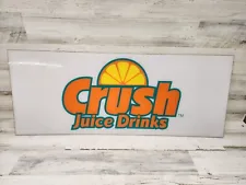 Orange Crush Juice Drinks Sign Vintage Plexi Glass Large Cooler Topper