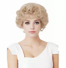 Gerulyss Short Blonde Wigs for Women Bleach Blonde wavy curly