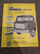 Vintage Ramsey Winches for Jeep Vehicles Sales Brochure 1959