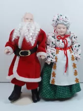 1:12 Dollhouse Doll Porcelain Miniature Santa Claus & Mrs Claus Christmas SET!