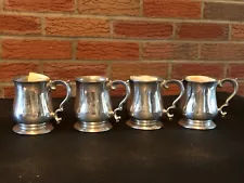 Lot of 4 Set Wilton Pewter Mug Stein Tankard With Handle Columbia PA USA 1982